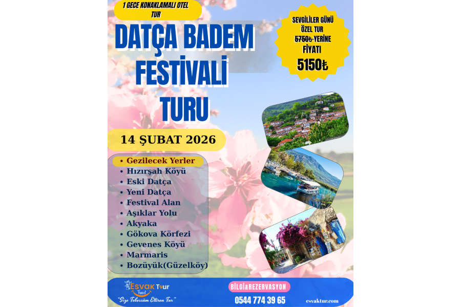 Datça Badem Çiçeği Festivali 1 Gece Konaklamalı Tur 